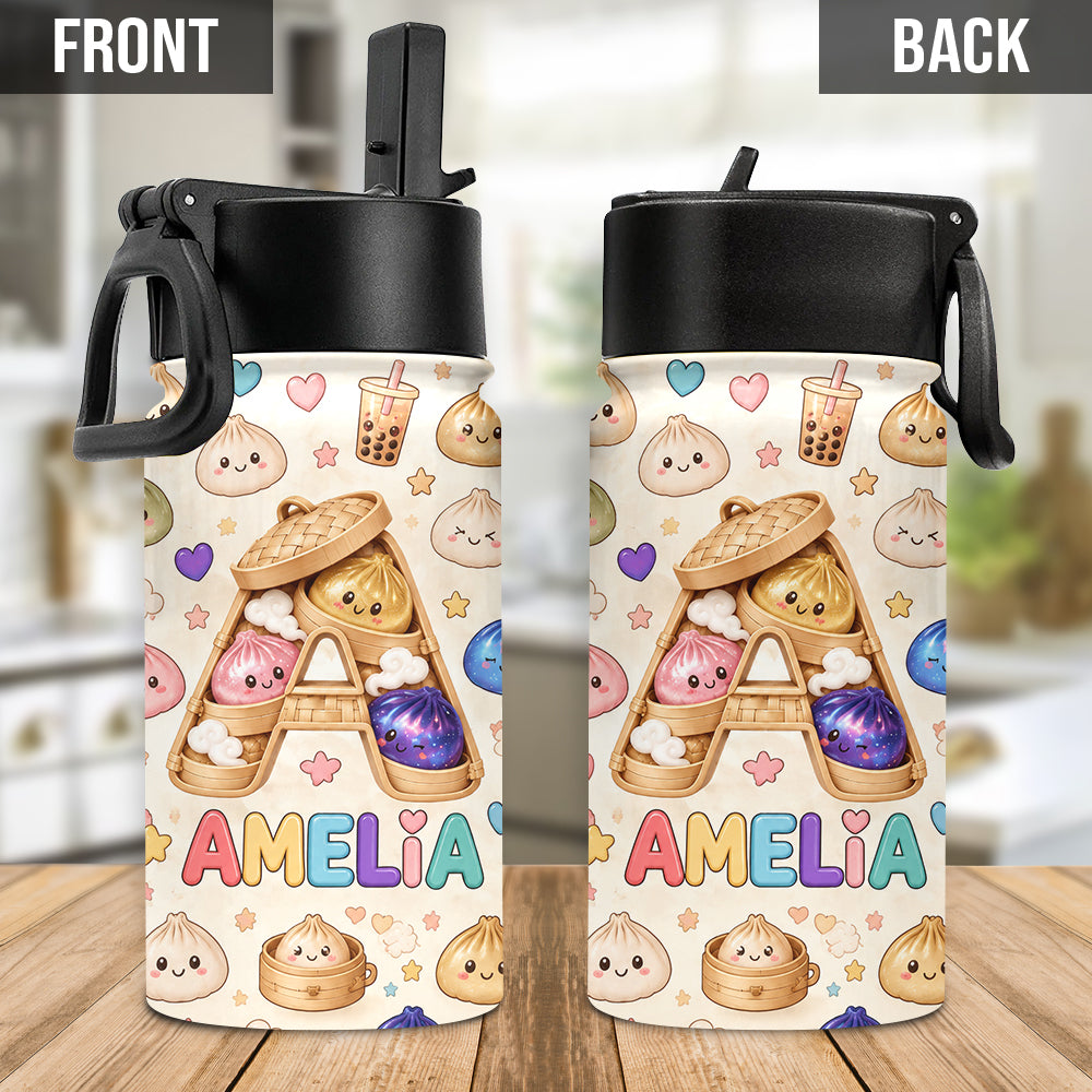 Bouteille d'eau personnalisée pour enfants - Alphabet Dumpling mignon et amusant