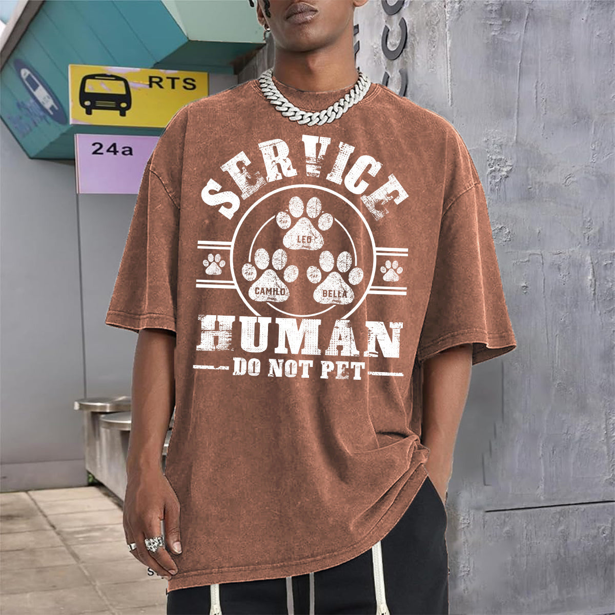 T-shirt personnalisé « Service Human Do Not Care » pour le lavage des chiens