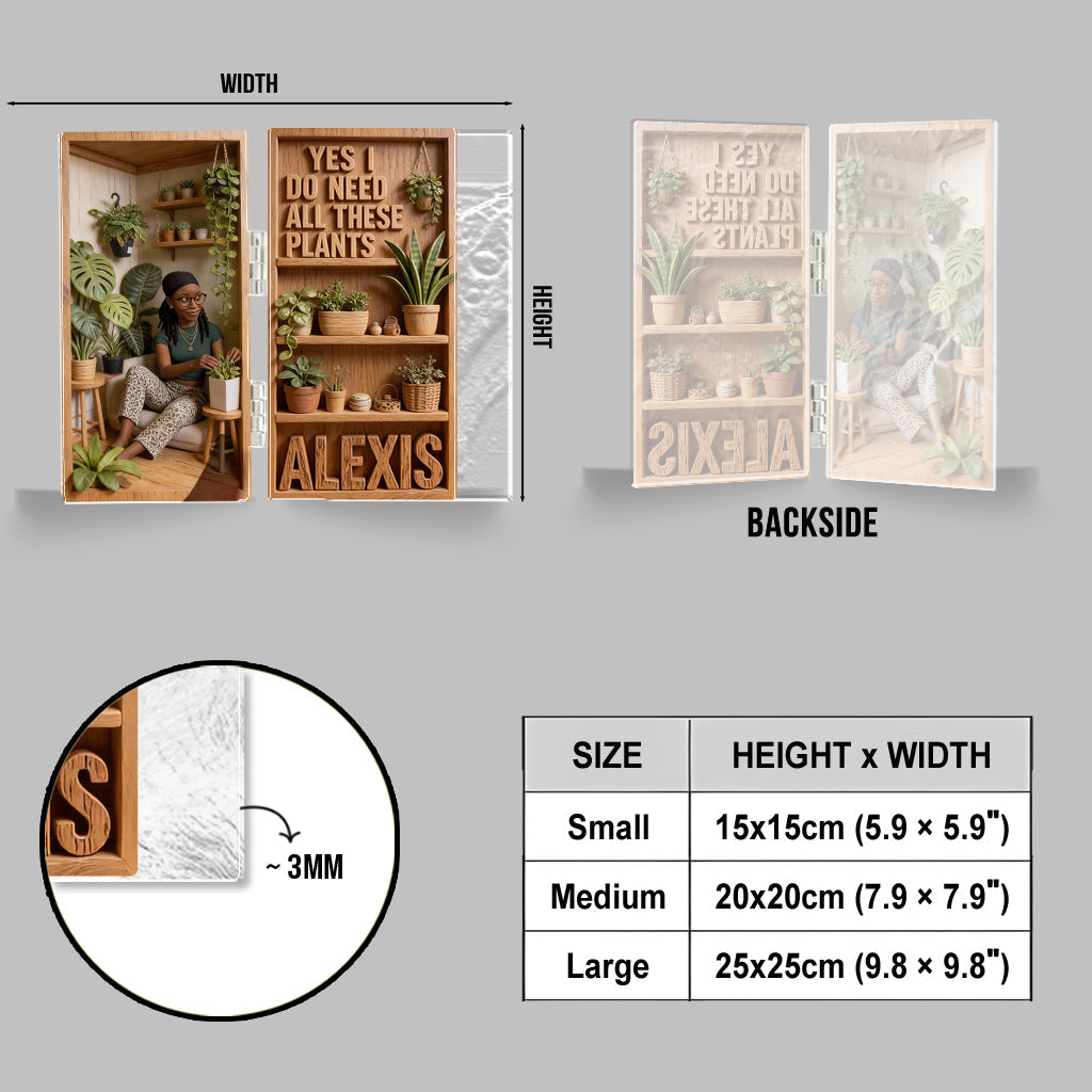 Yes I Do Need All These Plants - Personalized Gardening Acrylic Diptych