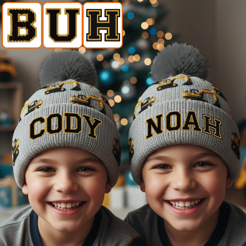 Bonnet personnalisé avec initiale, cadeau idéal pour les enfants.