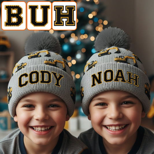 Bonnet personnalisé avec initiale, cadeau idéal pour les enfants.