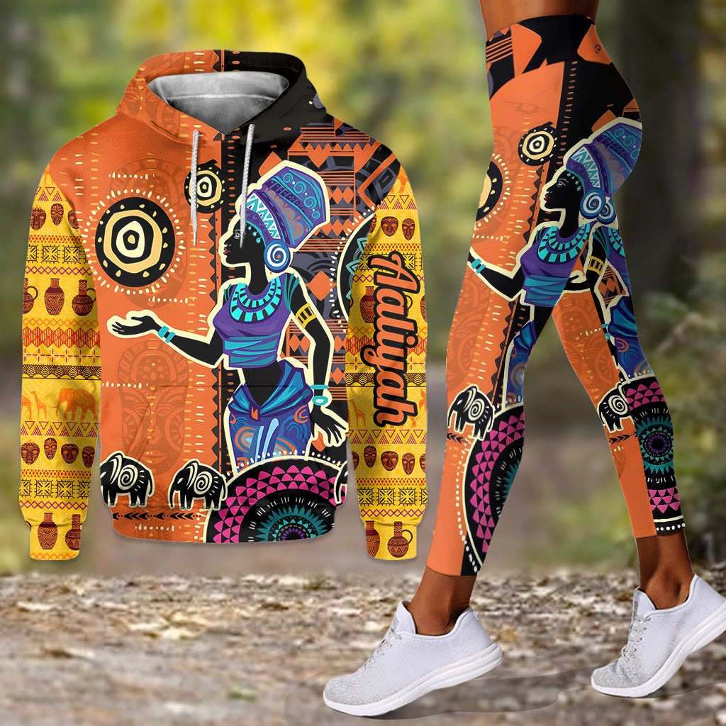 Couleurs d'Afrique - Sweat à capuche et legging personnalisés afro-américains