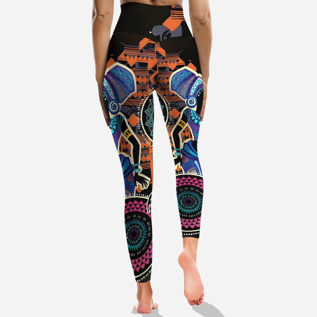 Couleurs d'Afrique - Sweat à capuche et legging personnalisés afro-américains