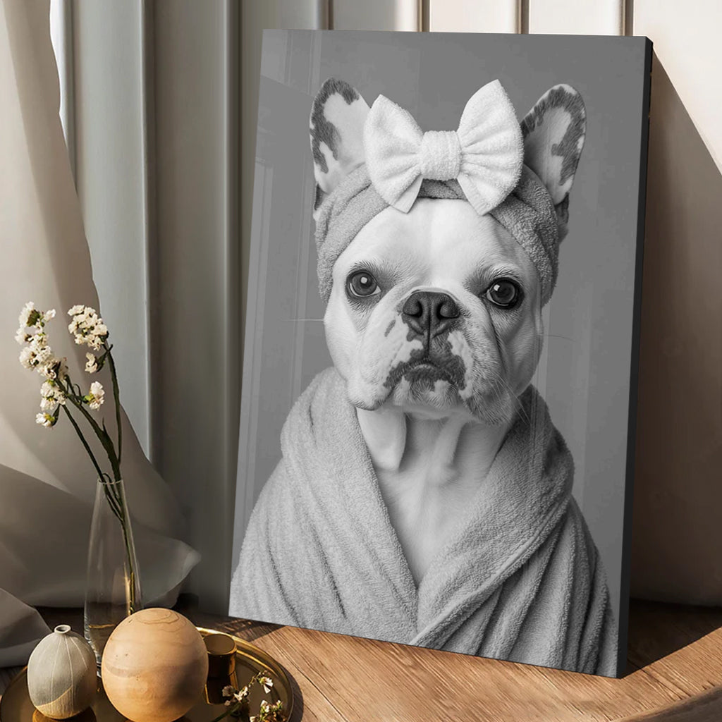 Custom Pet Portrait Photo Funny Bathroom Art - Personalized Dog Canvas And Poster