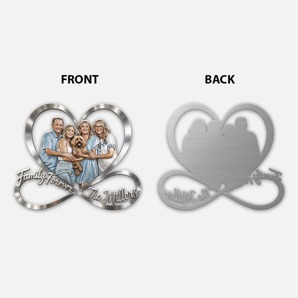 Family Forever - Personalized Family 3D Printed Cut Metal Sign