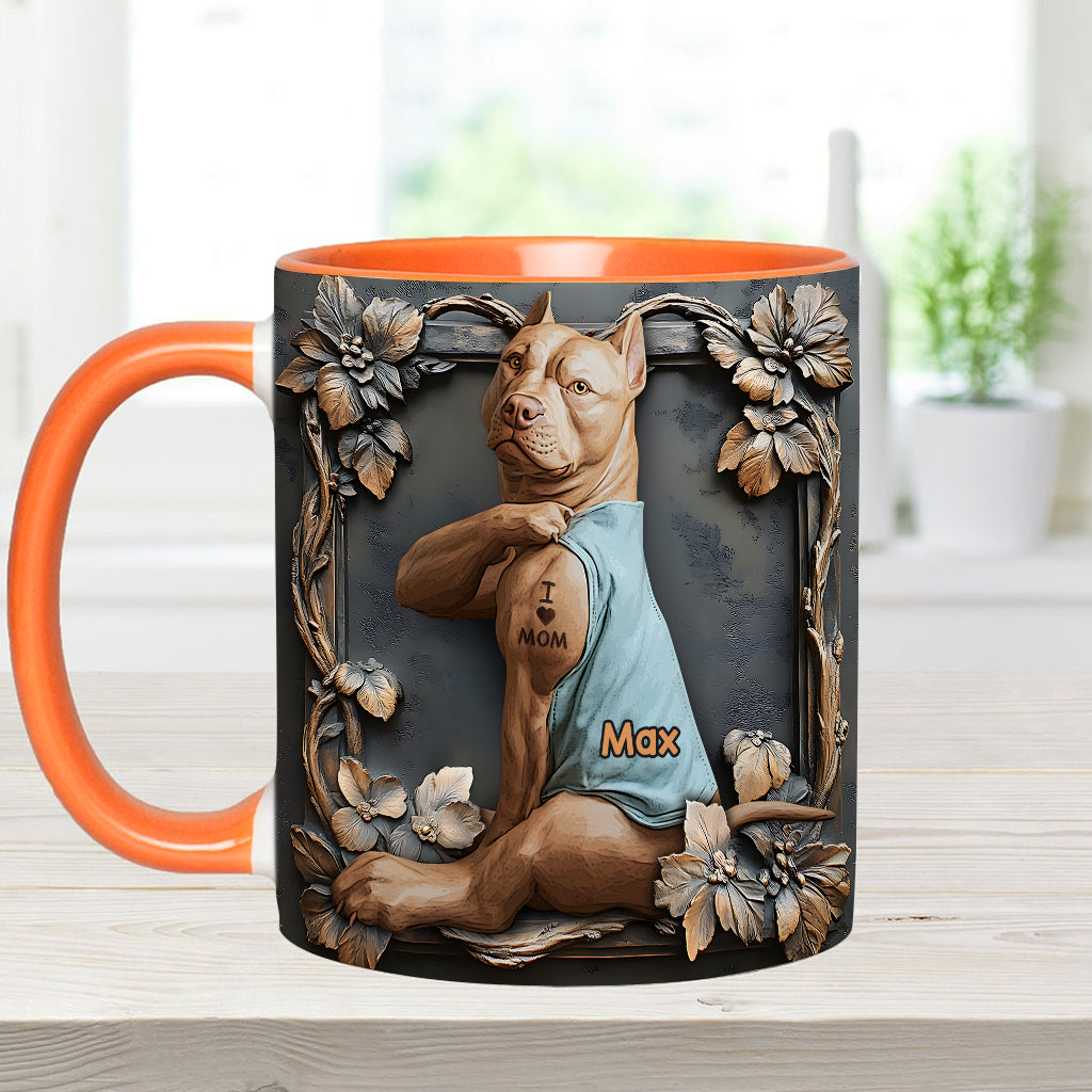 I Love Mom - Personalized Dog Accent Mug