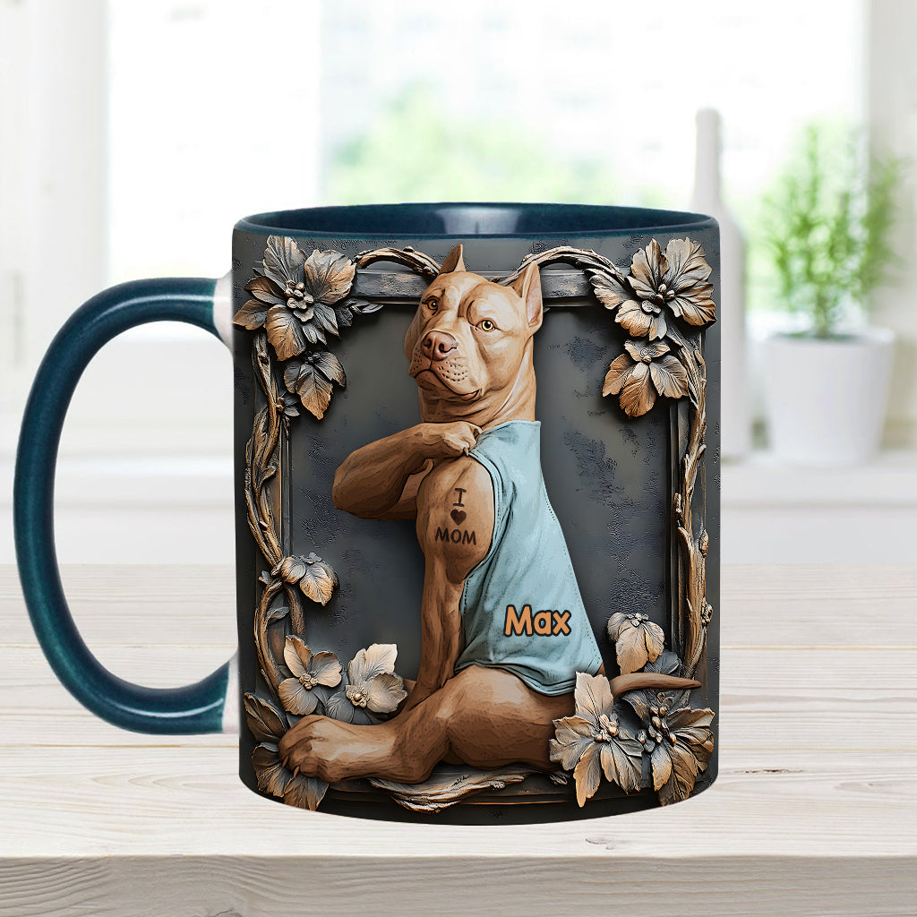 I Love Mom - Personalized Dog Accent Mug