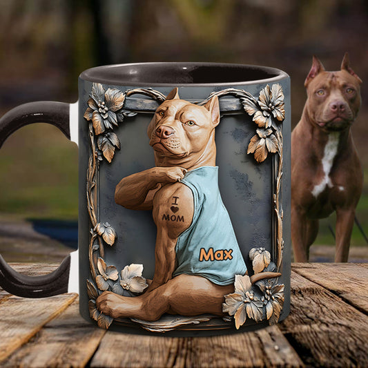 Mug personnalisé « J’aime maman » avec motif chien