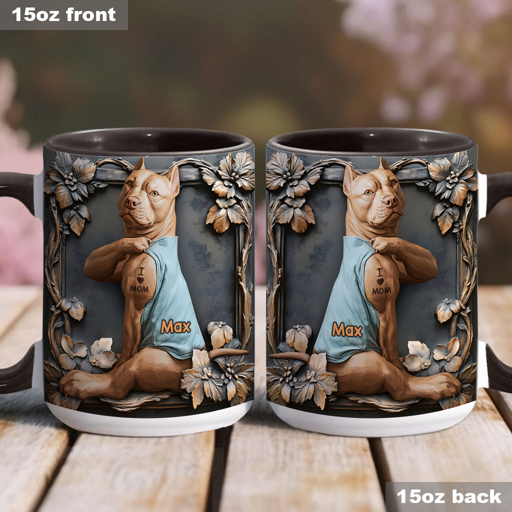 I Love Mom - Personalized Dog Accent Mug