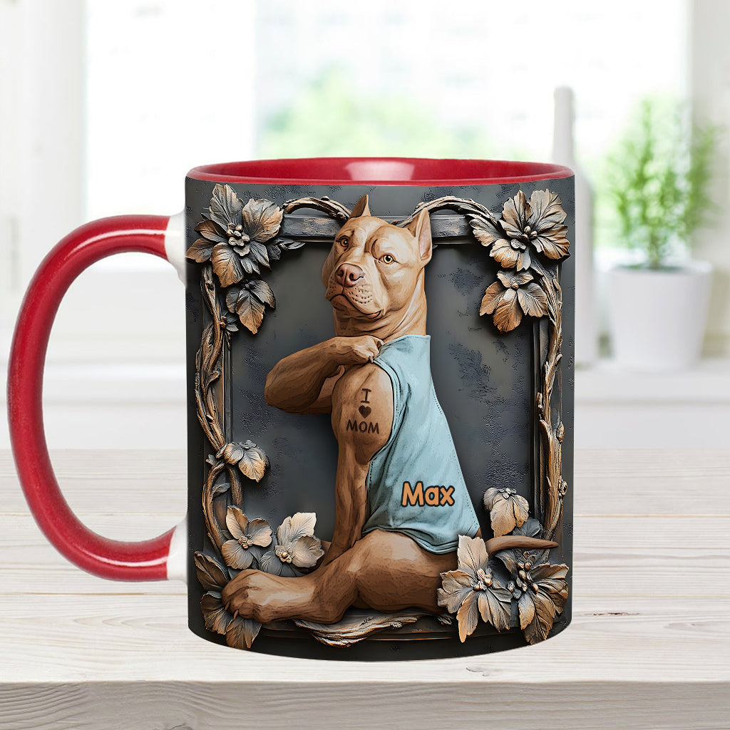 I Love Mom - Personalized Dog Accent Mug
