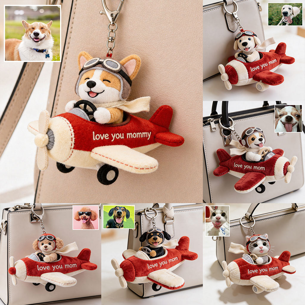 Idée Cadeau pour Amateurs de Chiens, Maman de Compagnie - Porte-Clés Peluche Personnalisé