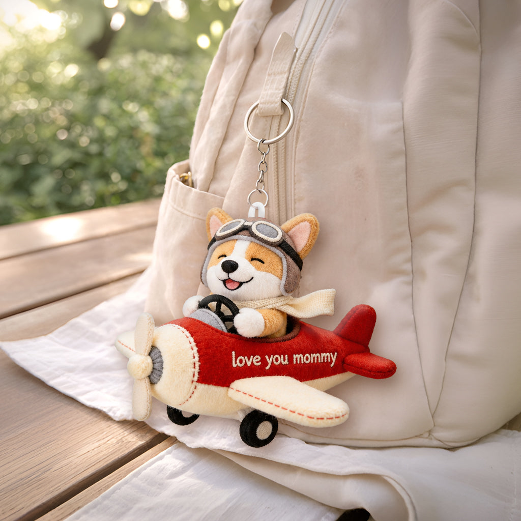Idée Cadeau pour Amateurs de Chiens, Maman de Compagnie - Porte-Clés Peluche Personnalisé