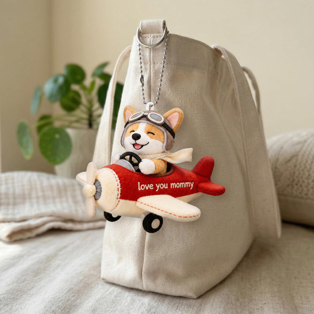 Idée Cadeau pour Amateurs de Chiens, Maman de Compagnie - Porte-Clés Peluche Personnalisé