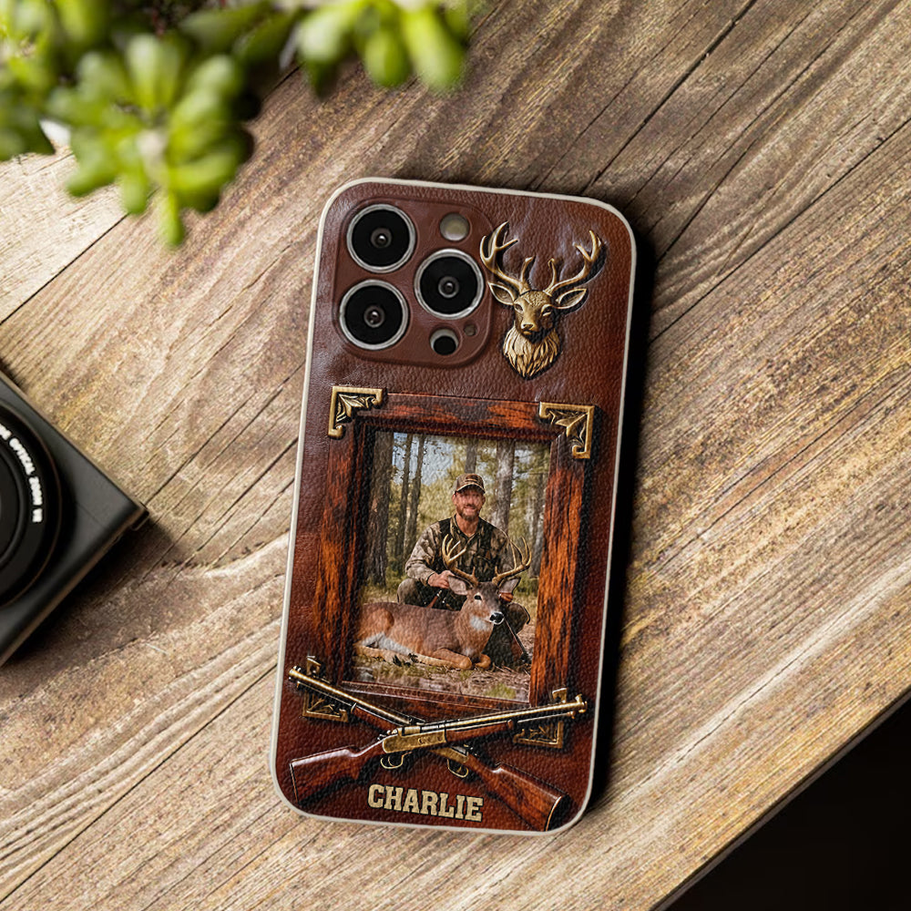 Hunting Achievement - Personalized Hunting Leather Phone Case
