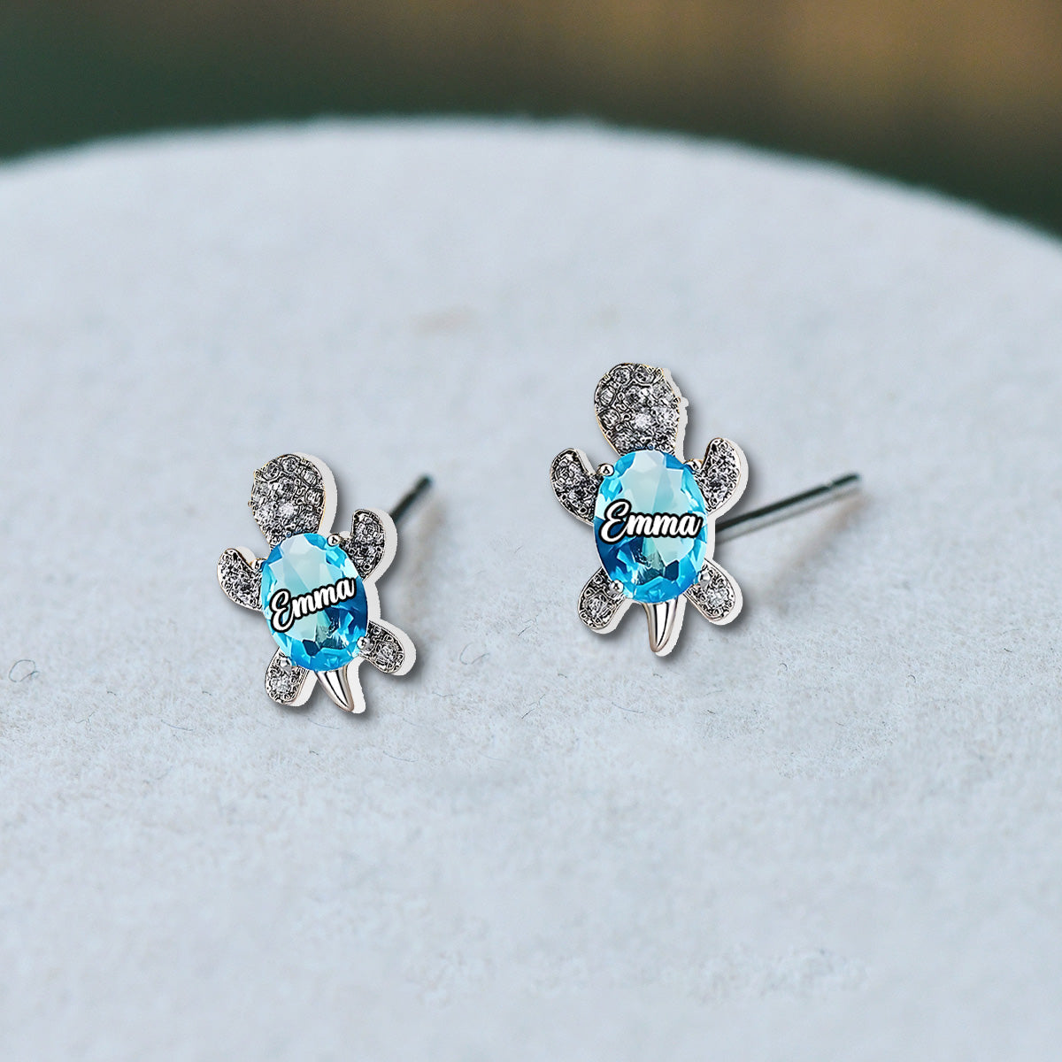 Love Turtle - Personalized Turtle Stud Earrings