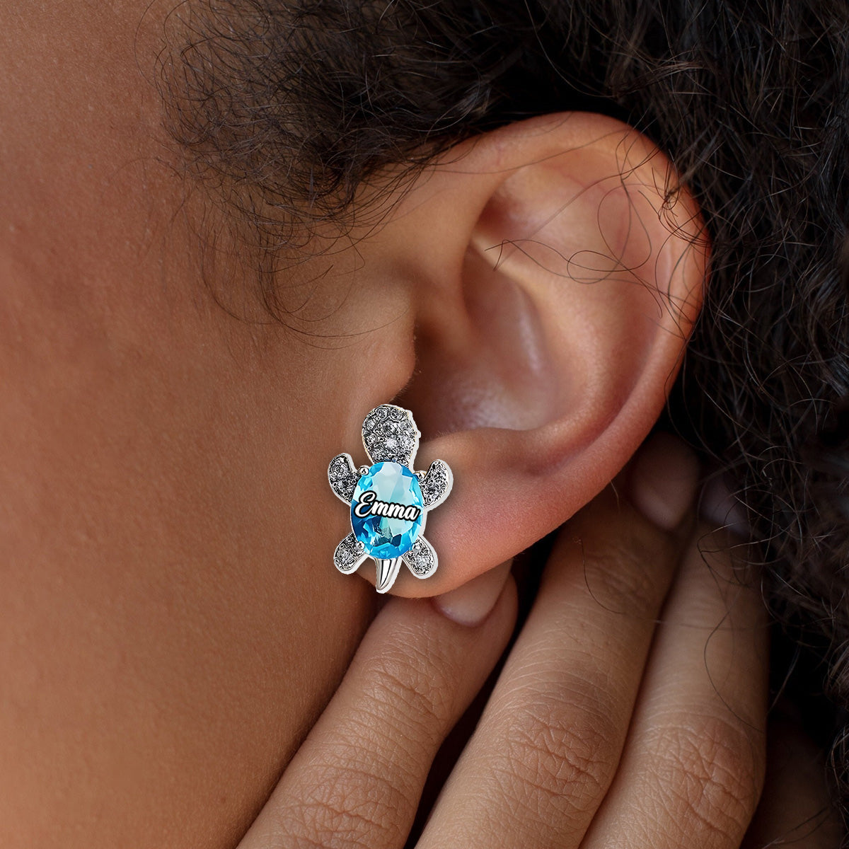 Love Turtle - Personalized Turtle Stud Earrings