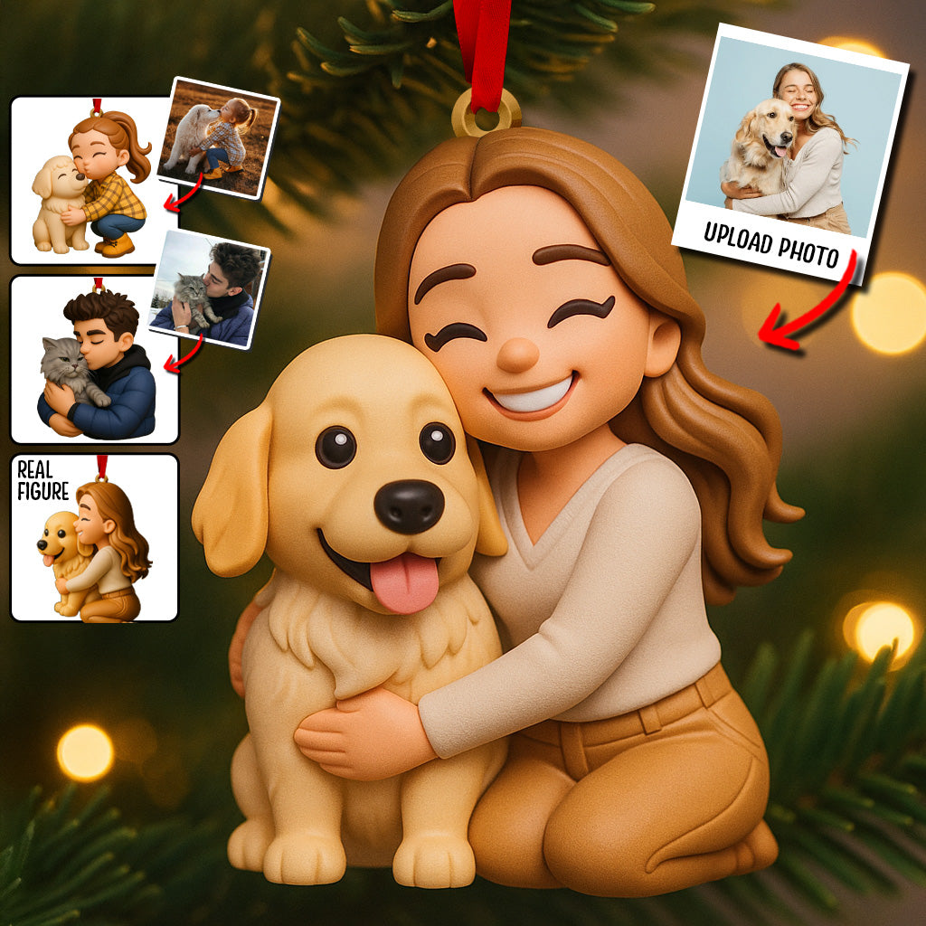 Cadeau pour amoureux des chiens - Figurine miniature 3D personnalisée avec un chien