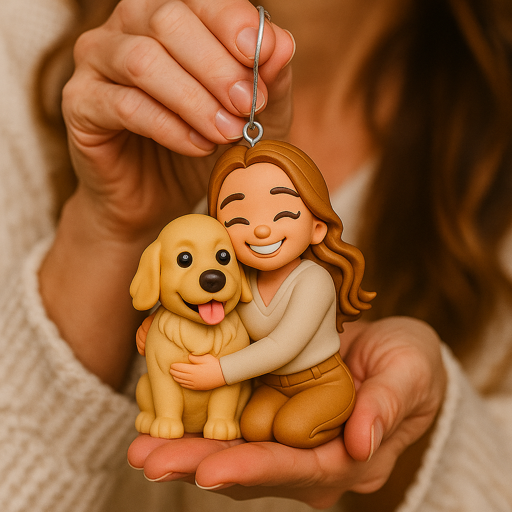 Cadeau pour amoureux des chiens - Figurine miniature 3D personnalisée avec un chien