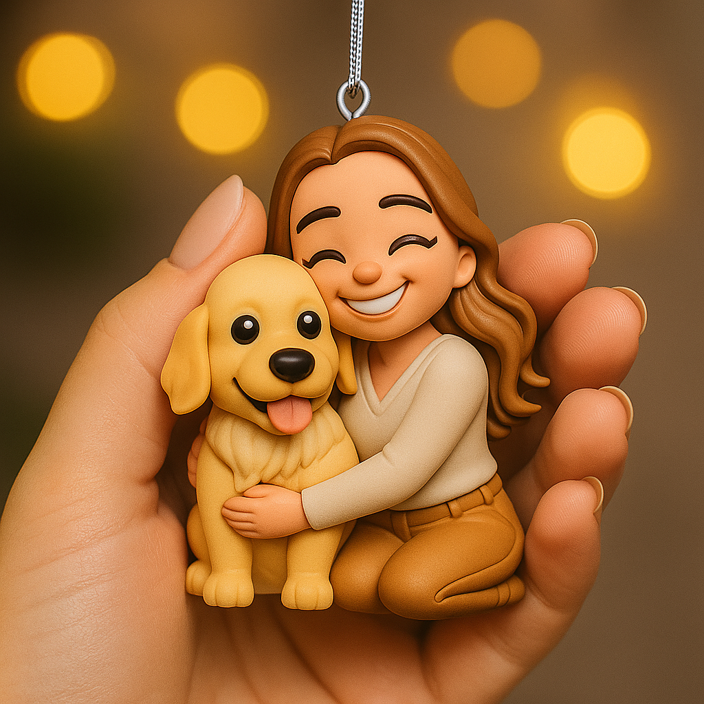 Cadeau pour amoureux des chiens - Figurine miniature 3D personnalisée avec un chien