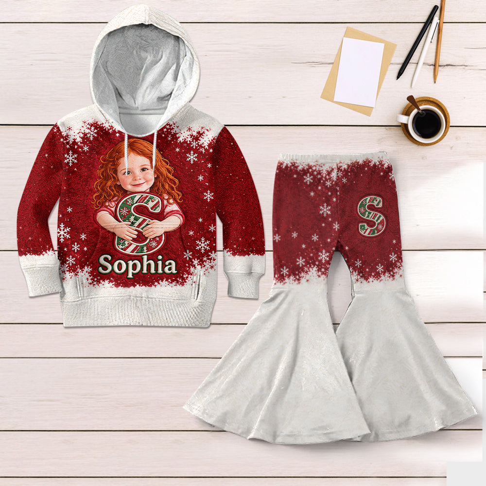 Any Photo, Custom Alphabet - Personalized Kid Kid Hoodie & Flare Leggings Set