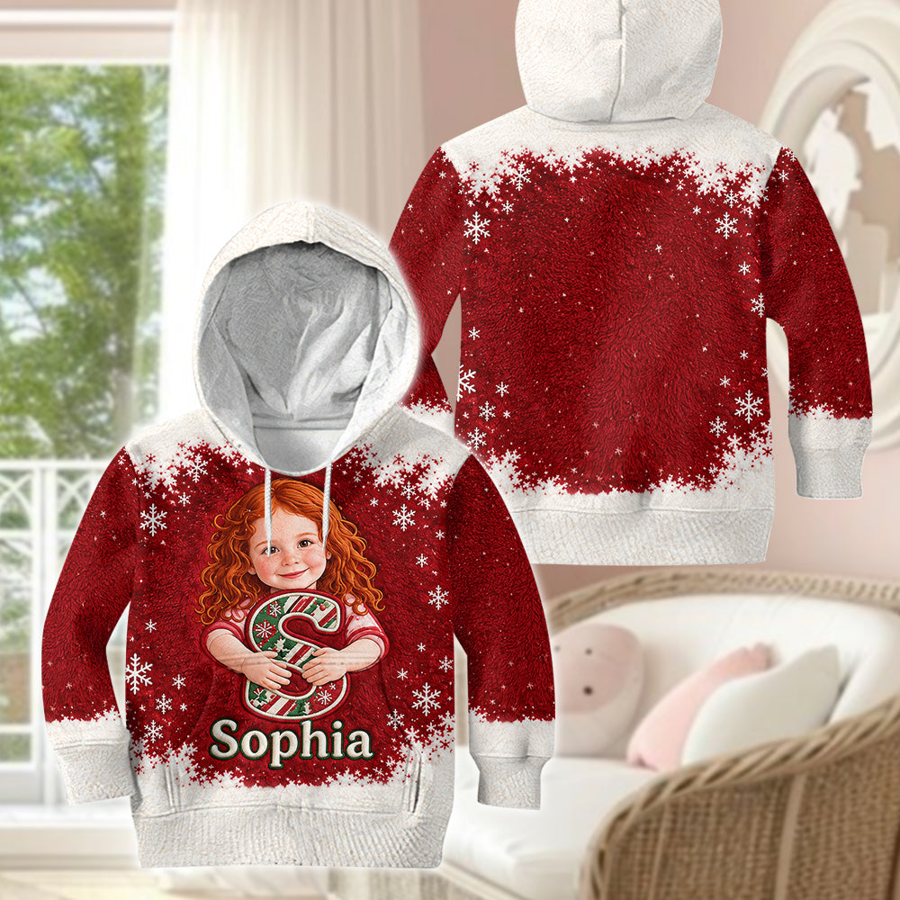 Any Photo, Custom Alphabet - Personalized Kid Kid Hoodie & Flare Leggings Set