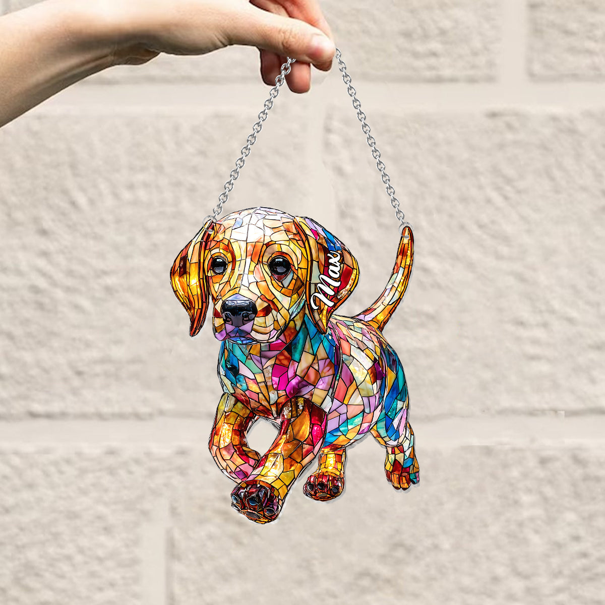 I Love My Dog - Personalized Dog Window Hanging Suncatcher Ornament