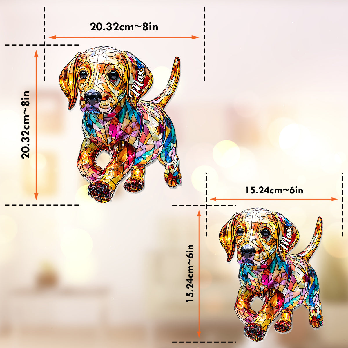 I Love My Dog - Personalized Dog Window Hanging Suncatcher Ornament