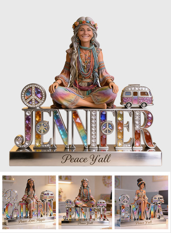 Hippie Souls - Plaque Acrylique Personnalisée en Forme de Hippie
