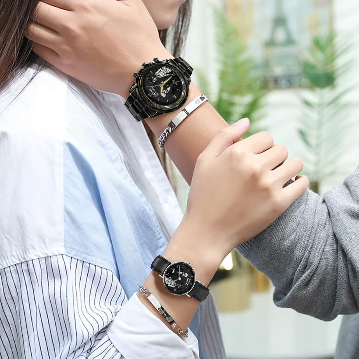 Till Death Do Us Part - Personalized Couple Couple Hand Watch Set