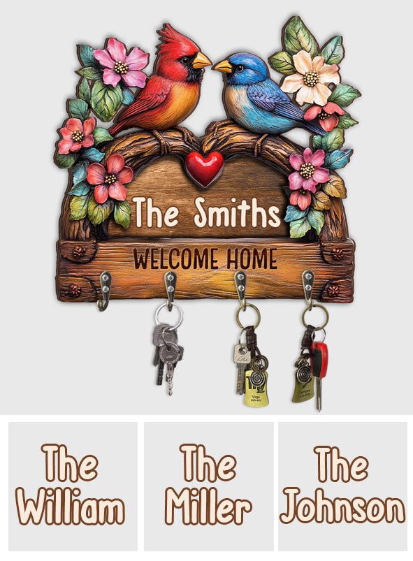 Welcome Home - Personalized Family Custom Shaped Key Rack