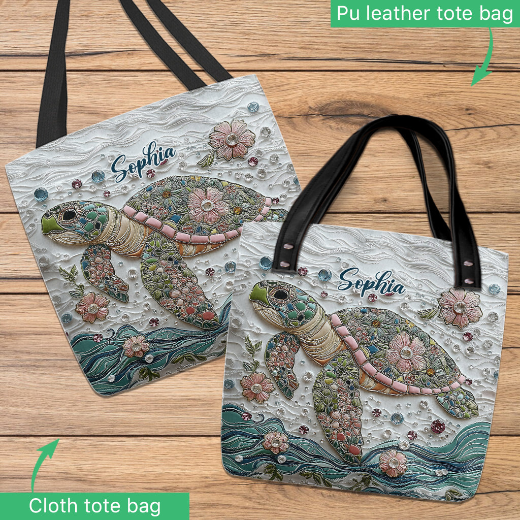 Magnifique tortue - Sac en cuir personnalisé en forme de tortue