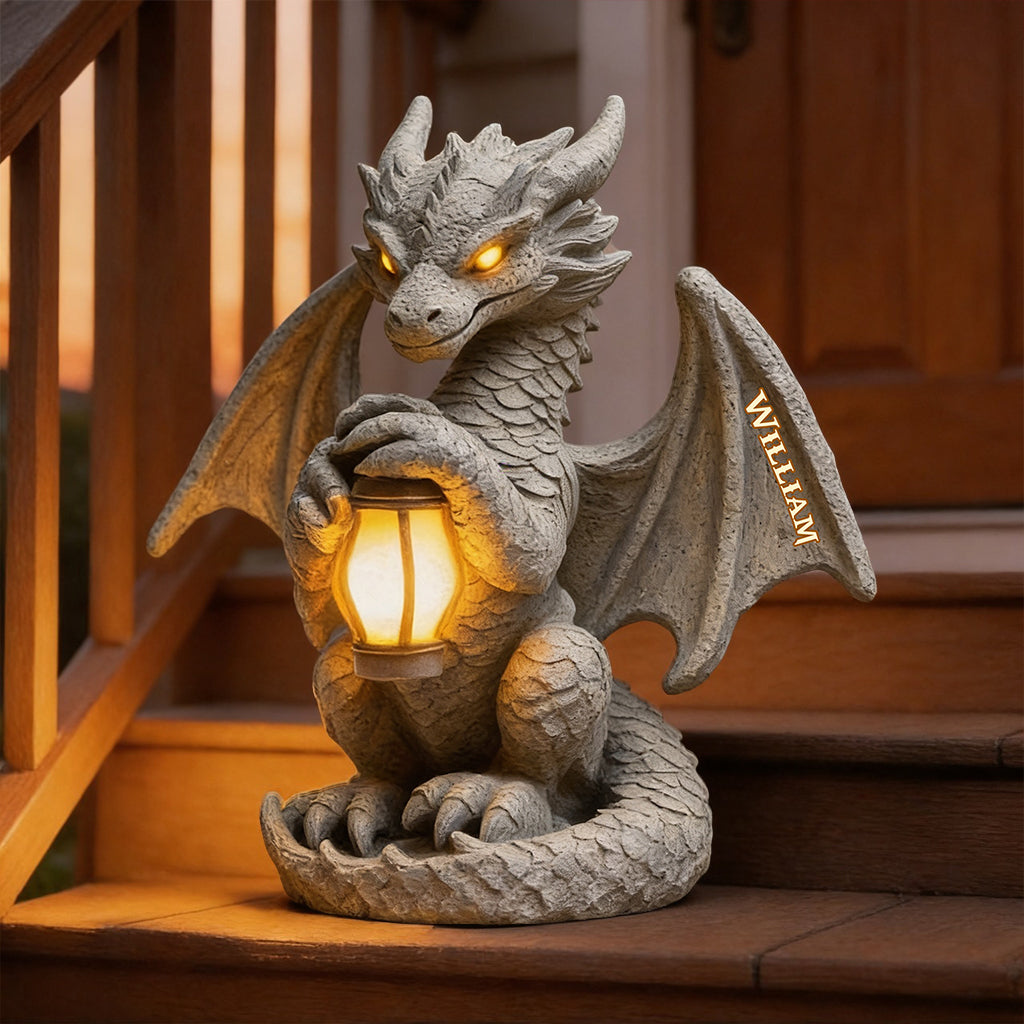 Dragon Gardien - Lampe Solaire Acrylique Personnalisée