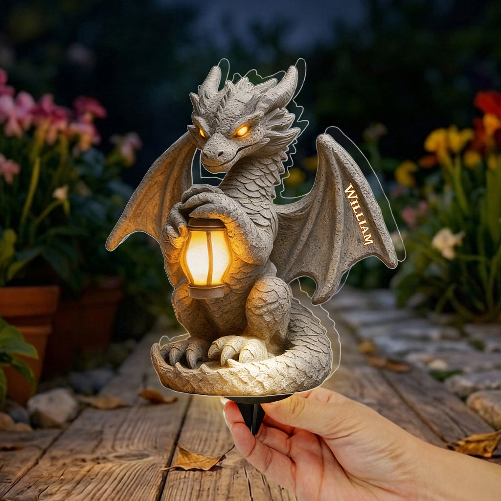 Dragon Gardien - Lampe Solaire Acrylique Personnalisée