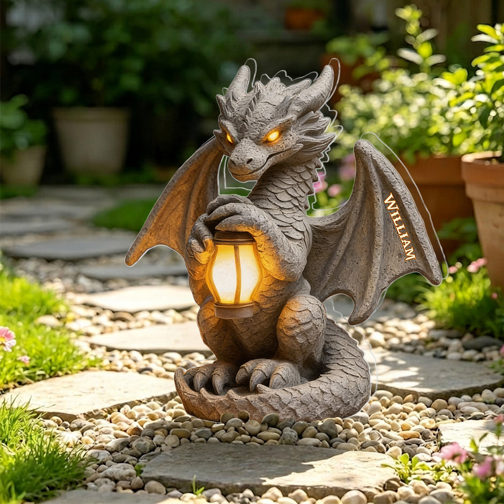 Dragon Gardien - Lampe Solaire Acrylique Personnalisée