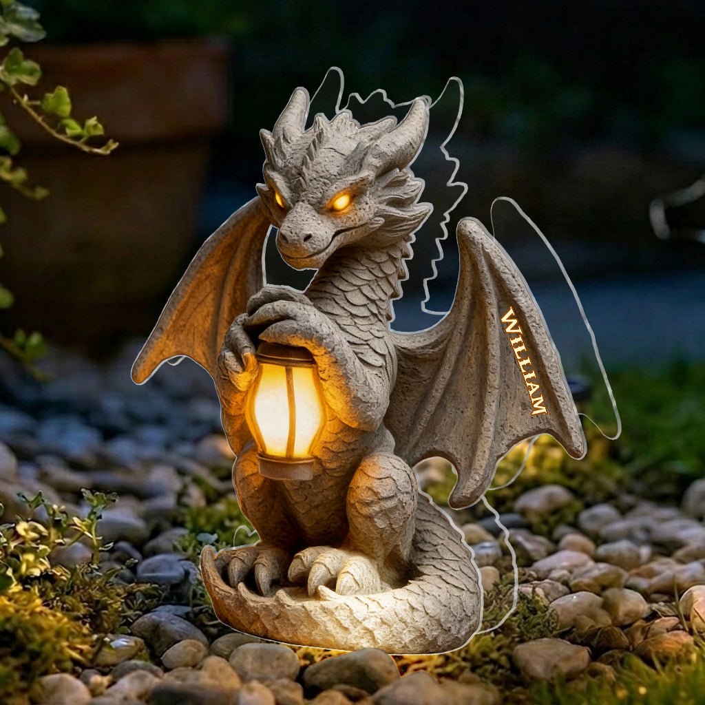 Dragon Gardien - Lampe Solaire Acrylique Personnalisée