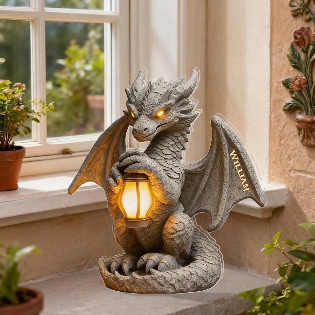 Dragon Gardien - Lampe Solaire Acrylique Personnalisée