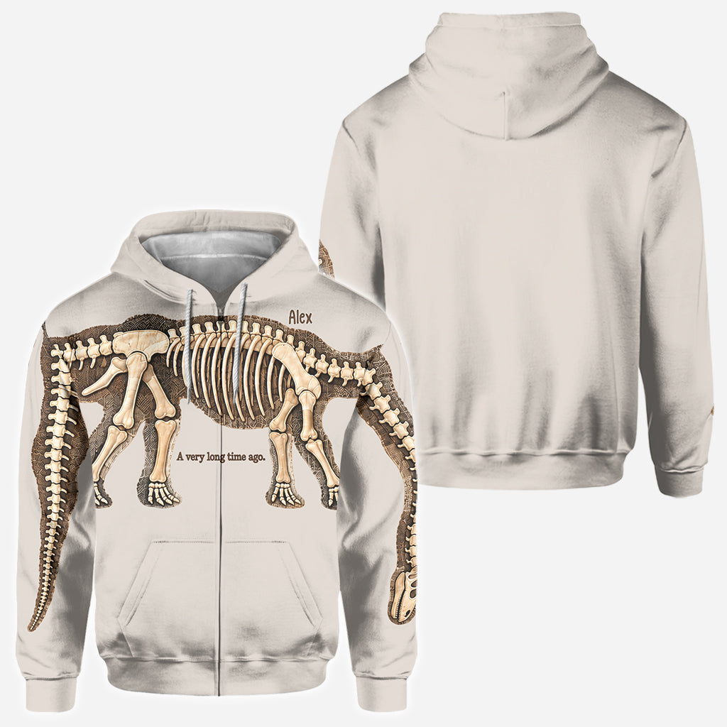 Étirez-vous pour découvrir le dinosaure entier - Chemise personnalisée tout en un