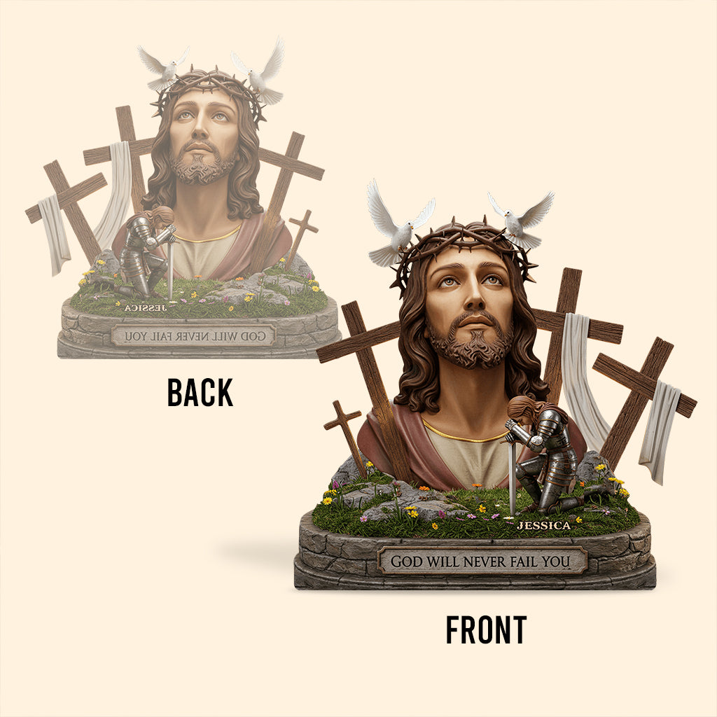 Dieu ne vous abandonnera jamais - Plaque acrylique chrétienne personnalisée en forme de pièce