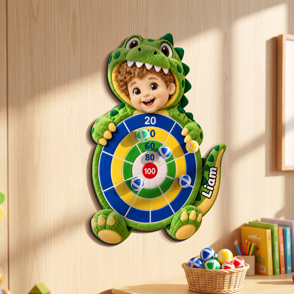 Custom Any Photo - Personalized Kid Sticky Ball Dart Board Set