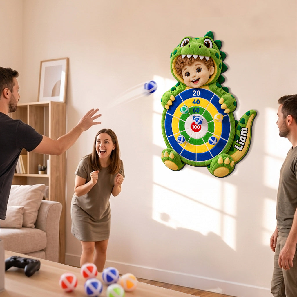 Custom Any Photo - Personalized Kid Sticky Ball Dart Board Set