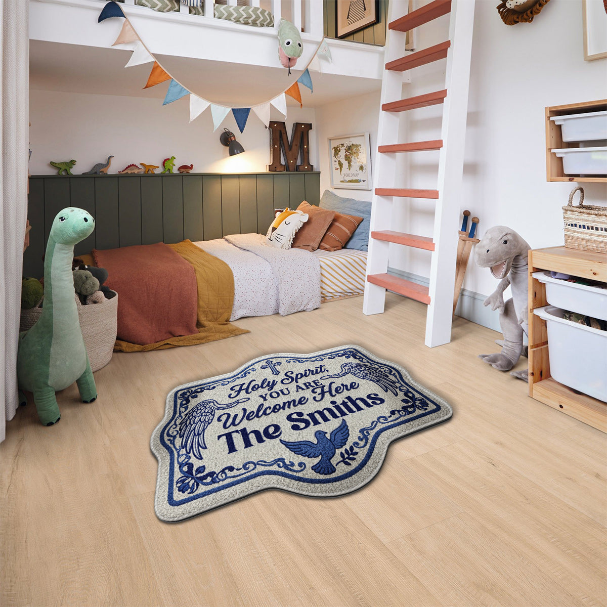 Saint-Esprit, bienvenue ici - Tapis tufté antidérapant chrétien personnalisé