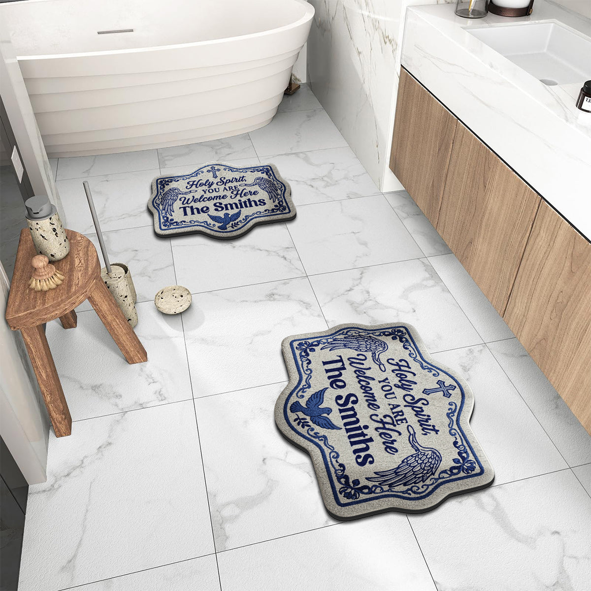 Saint-Esprit, bienvenue ici - Tapis tufté antidérapant chrétien personnalisé