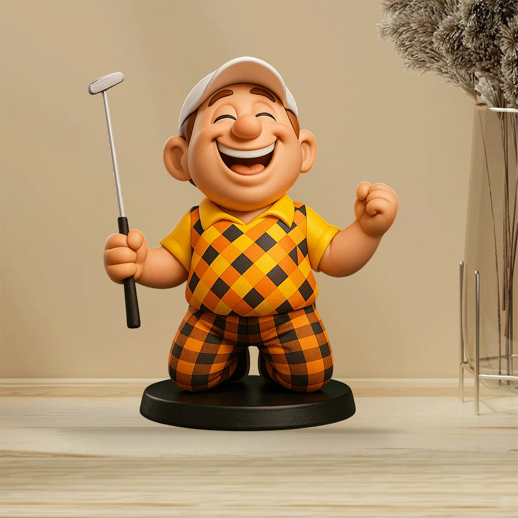 Plaque acrylique personnalisée de golf au style cartoon humoristique - Plaque acrylique sur mesure
