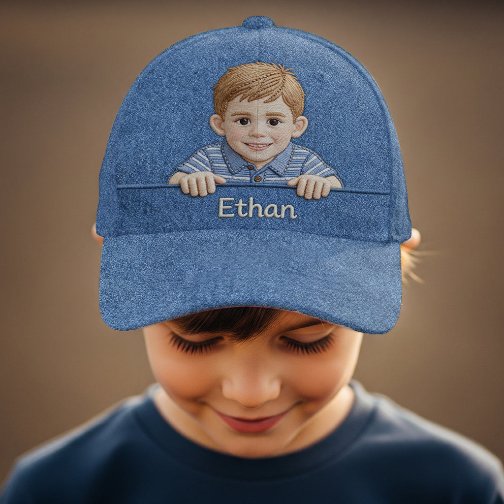 Casquette classique personnalisée pour enfant (photo au choix)