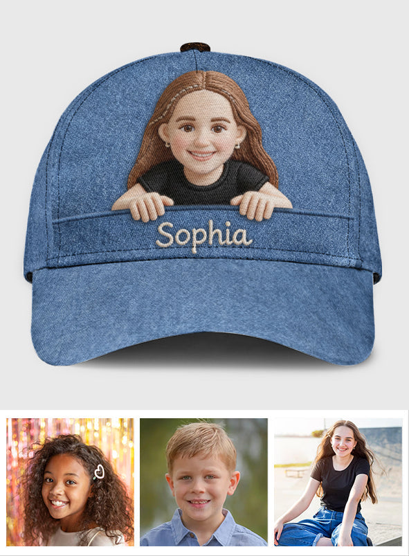 Casquette classique personnalisée pour enfant (photo au choix)