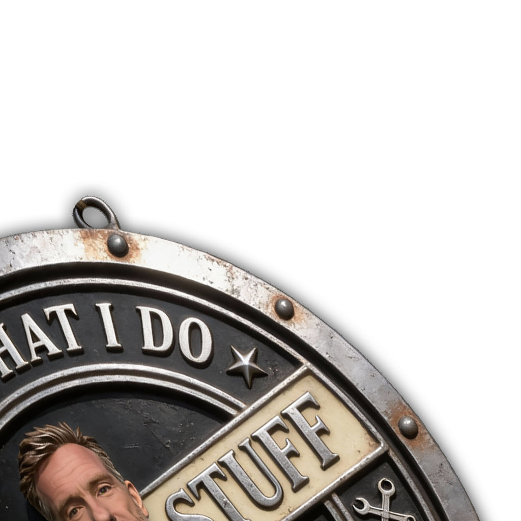 Panneau métallique personnalisé « Je répare tout » découpé à la main, à partir de n'importe quelle photo