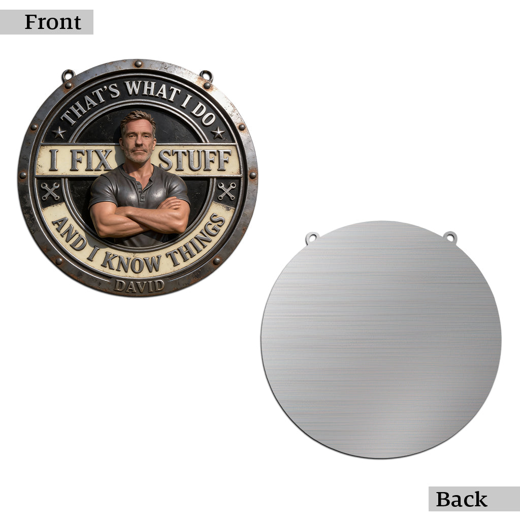 Panneau métallique personnalisé « Je répare tout » découpé à la main, à partir de n'importe quelle photo