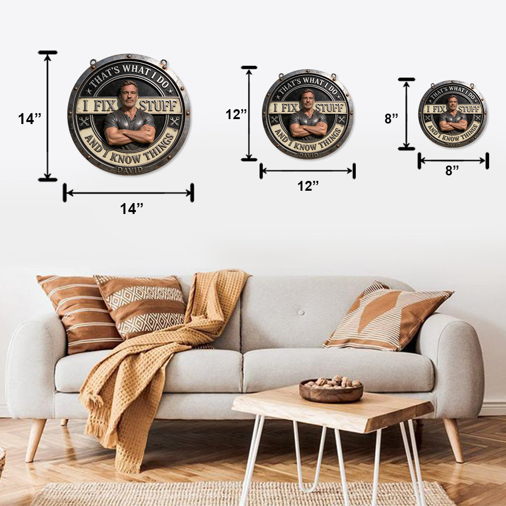 Panneau métallique personnalisé « Je répare tout » découpé à la main, à partir de n'importe quelle photo