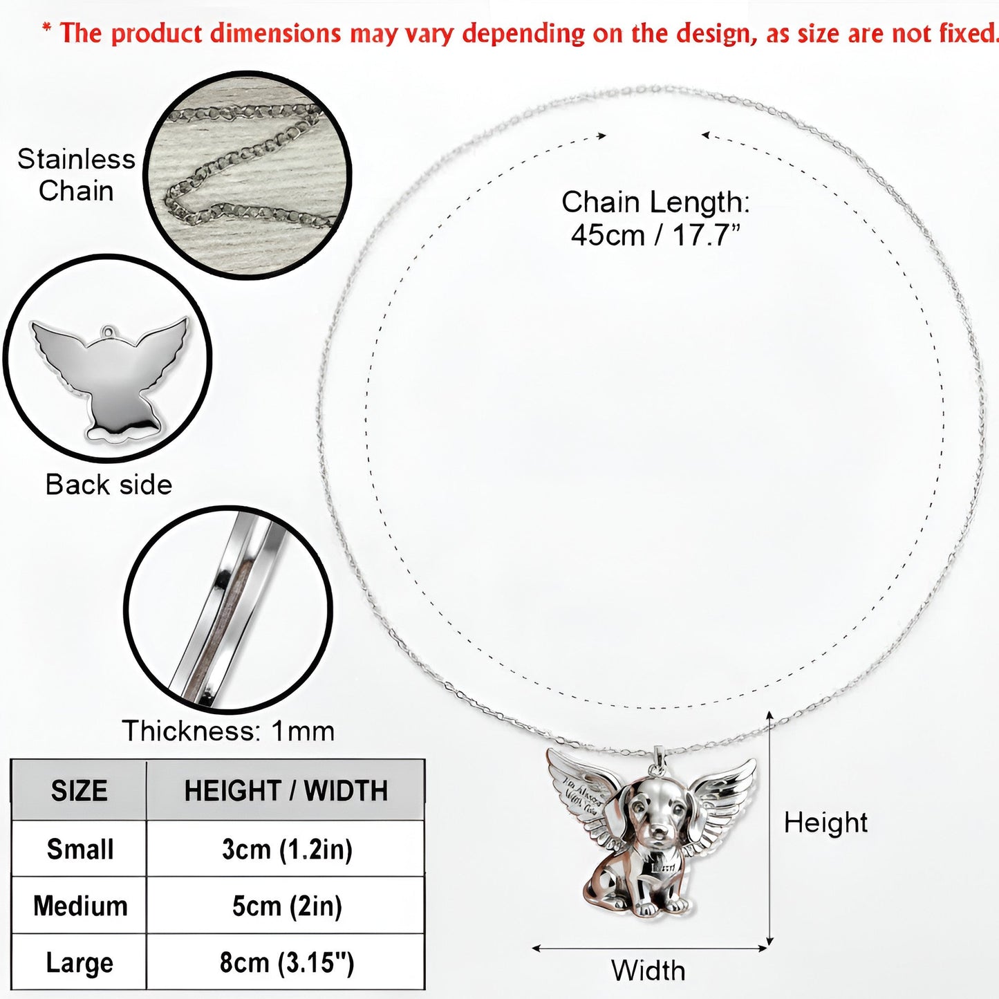 J'aime mon chien - Collier pendentif personnalisé en métal en forme de chien
