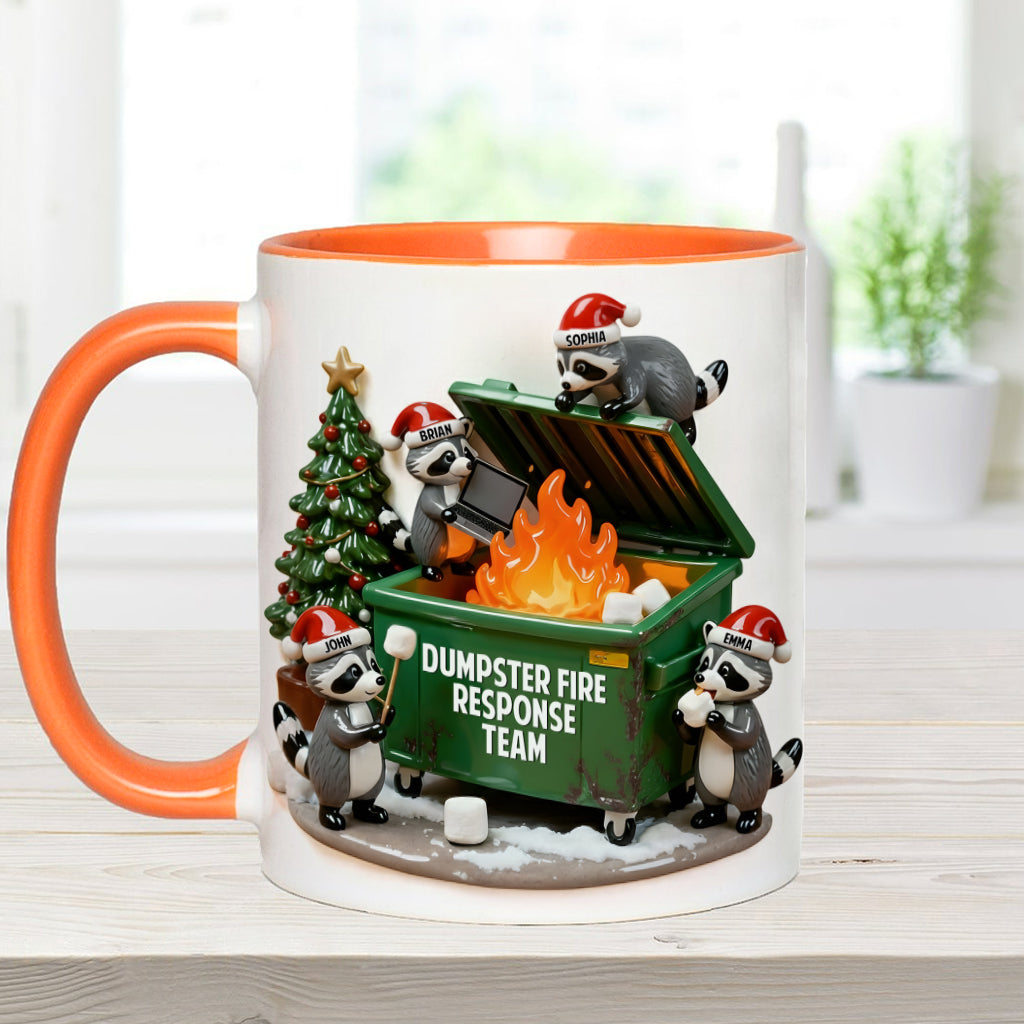 Mug personnalisé « Équipe d'intervention en cas d'incendie de poubelle » pour collègues
